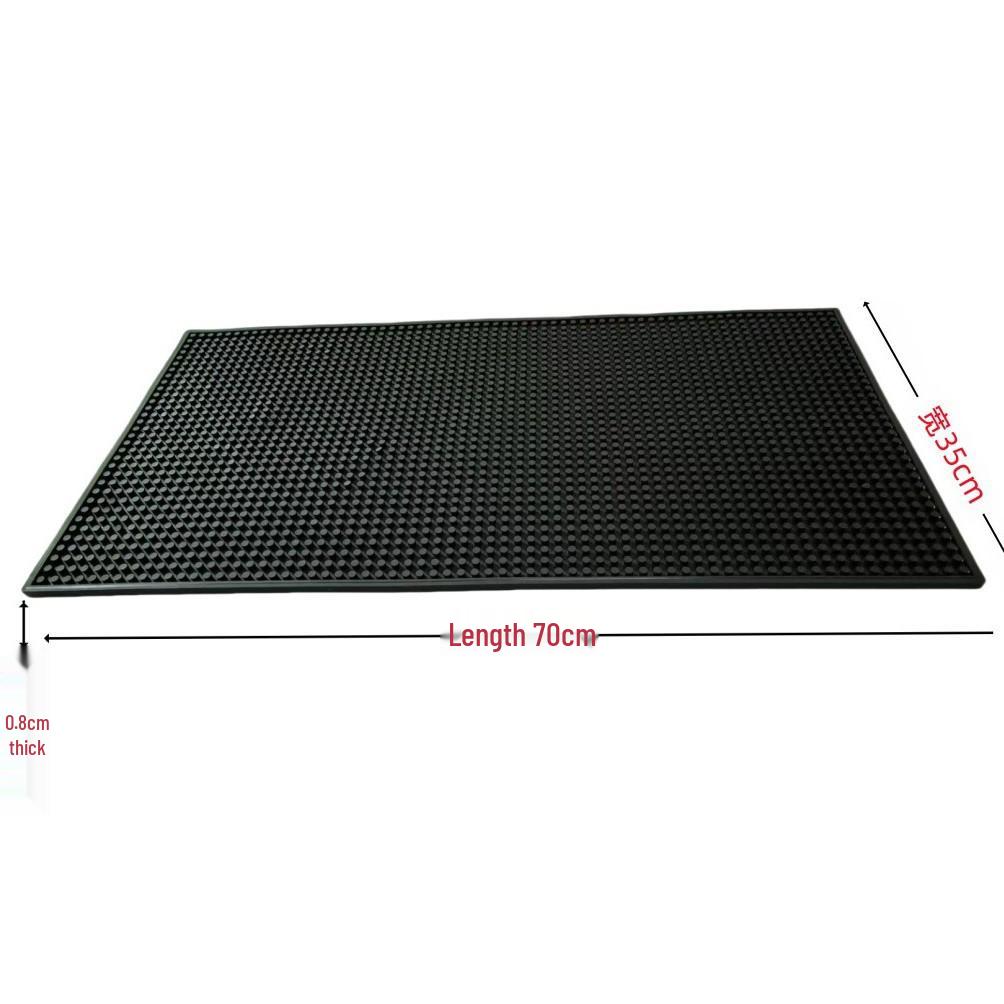 Black Non-slip Heat-insulating Rubber Bar Mat and Teaware Drainer Coaster