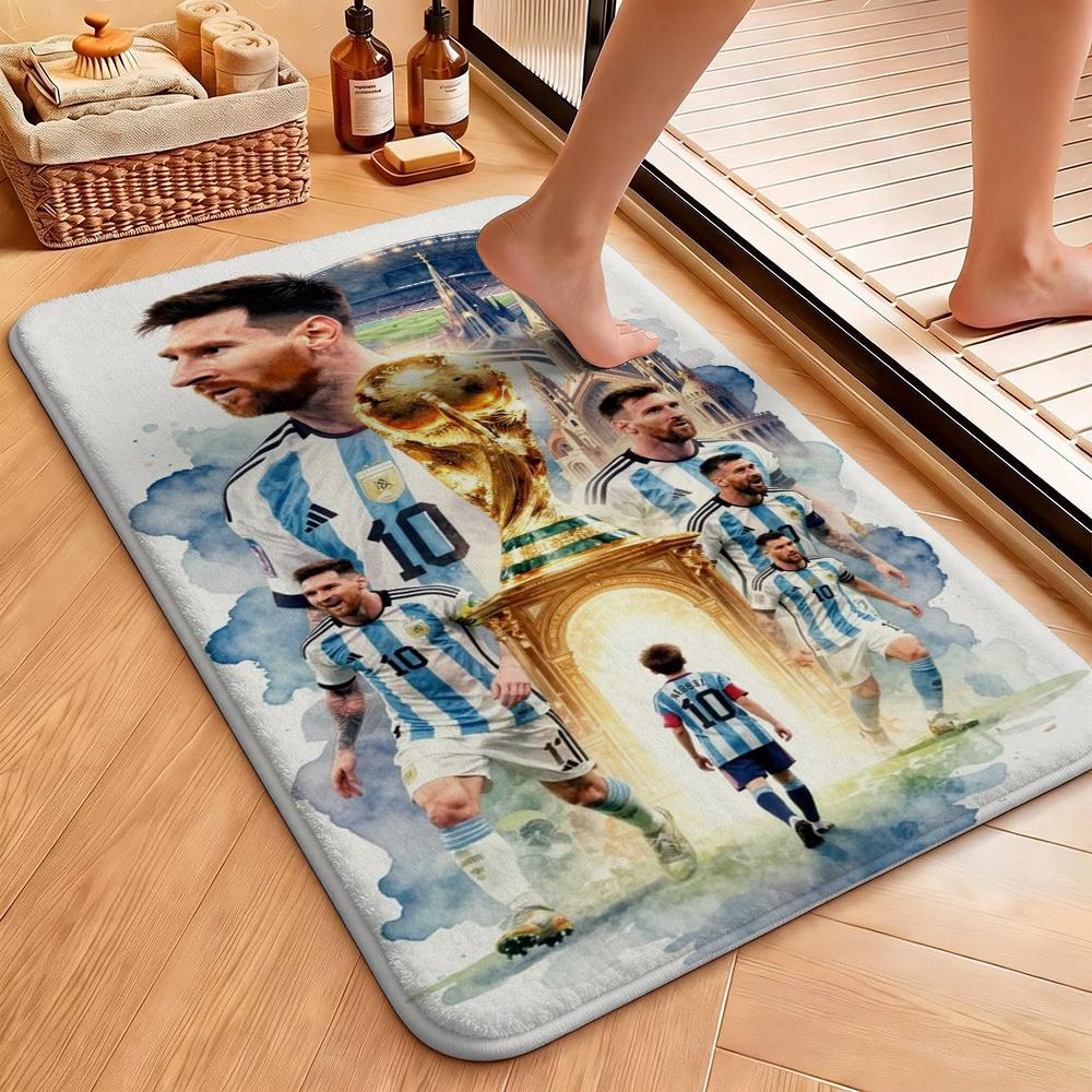 Messi Champion Carpet Floor Mats Printing Art Office Chair Cushion Bathroom Mat