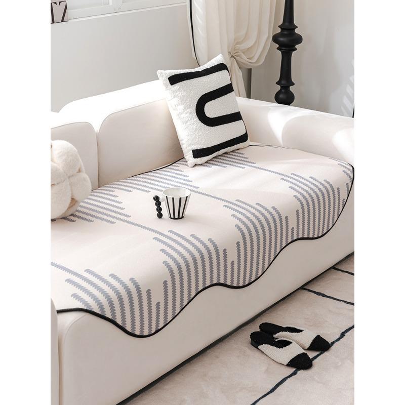 

Irregular Shaped Sofa Cushion Nordic Simple High Sense Thick Non-Slip Full Covered Cloth Blanket Universal Four Seasons 90*90cm