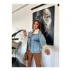 Women's White Fur Denim Jeans Jacket Coat