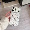 Ins Korean Style Polka Dot Apple 16/17 ProMax Airbag Leather Texture Phone Case, IP15 Large Hole, New Style for 14