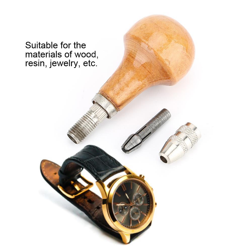 Burghie manuale cu menghină cu pini cu mâner de lemn pentru bijuterie DIY, prelucrarea lemnului, artizanat din lemn