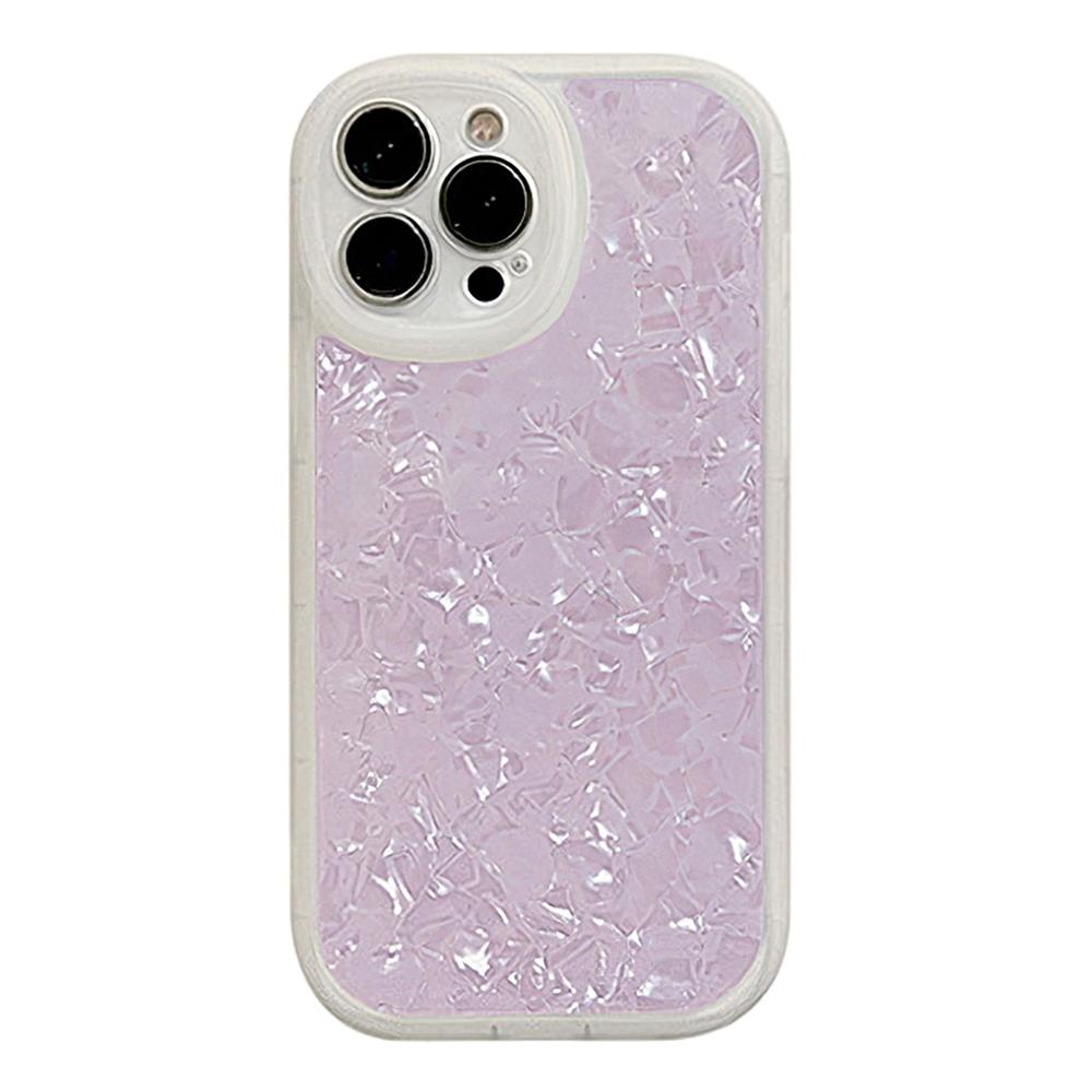 

For iPhone 15 Pro Max TPU Case with Shell Pattern Shockproof Phone Back Cover Light Purple