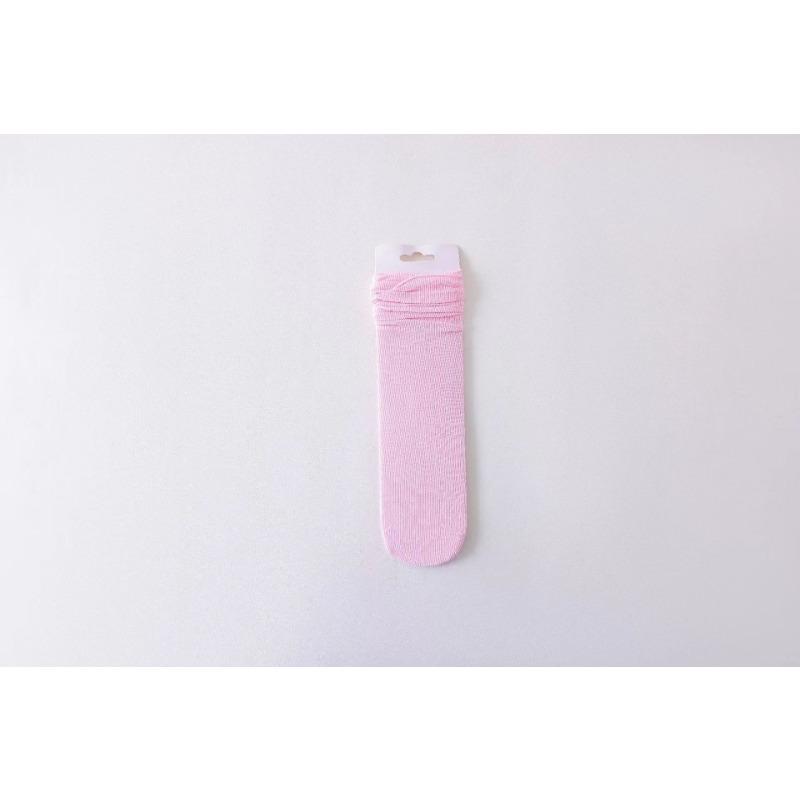 Women's Summer Thin Solid Color Vertical Stripe Curling Mid Tube Ice Ice Pile Socks