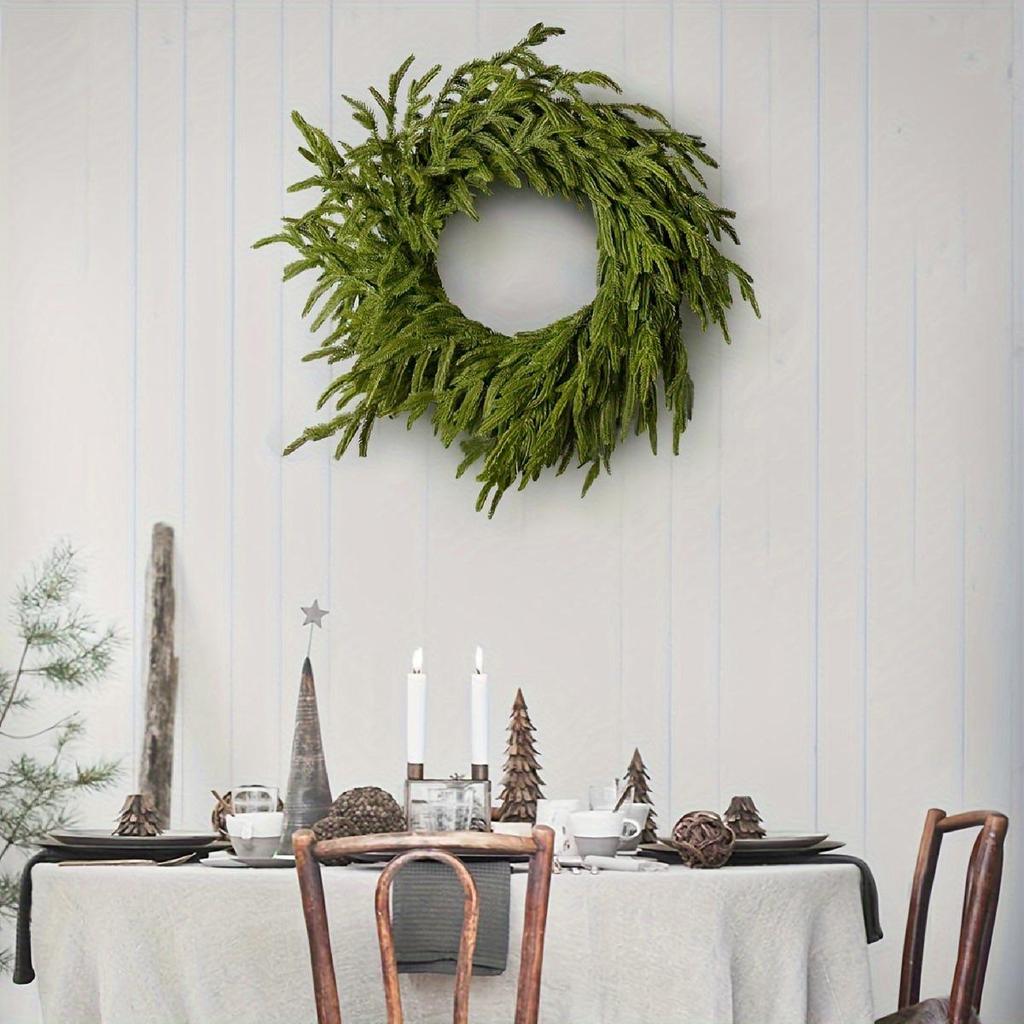 Nofox Rattan Pine Needle Christmas Wreath Decoration