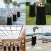 Cocktail Table Covers 32"x 43" Champagne Cocktail Table Tablecloth with Natural Wavy Round Skirt for Bar Wedding Party Banquet Decoration