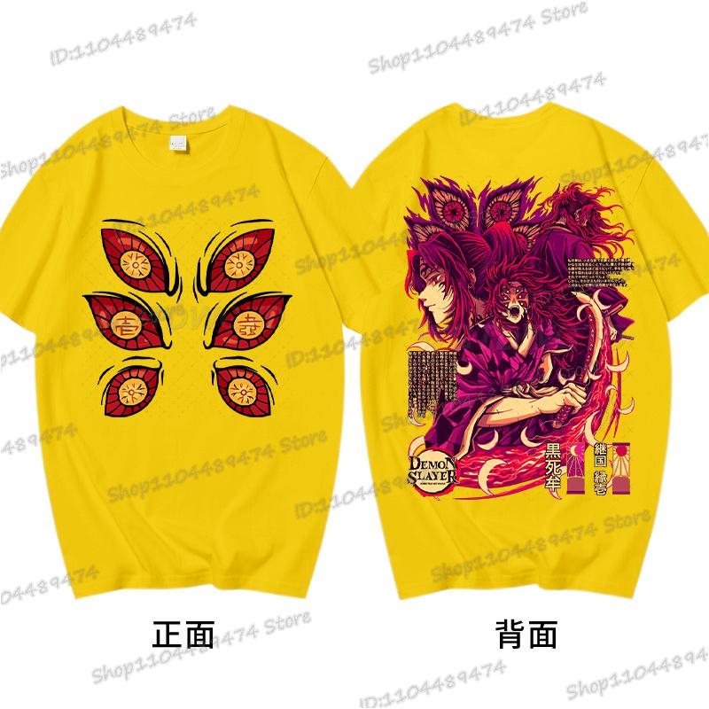 Soft Cotton Tshirt Demon Slayer Japanese Anime T Shirt Men Women Kokushibo Cartoon Graphic Tee Harajuku Kimetsu No Yaiba T-shirt