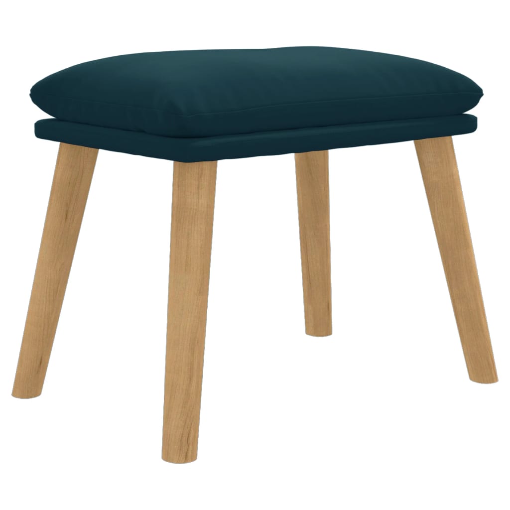 Footstool Blue 45 X 29.5 X 35 Cm Velvet