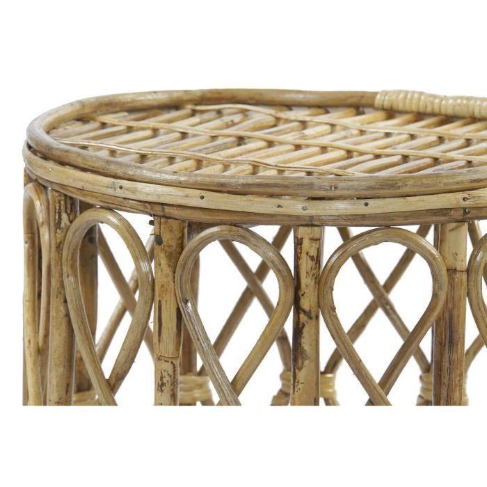 Table d'appoint - NATUREL - Jeu de 3 tables - Osier - Ethnique - 39 cm