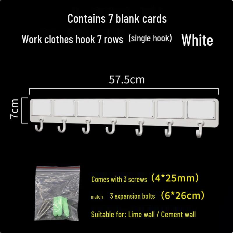 7-Pack Work Uniform Hooks with Blank Cards