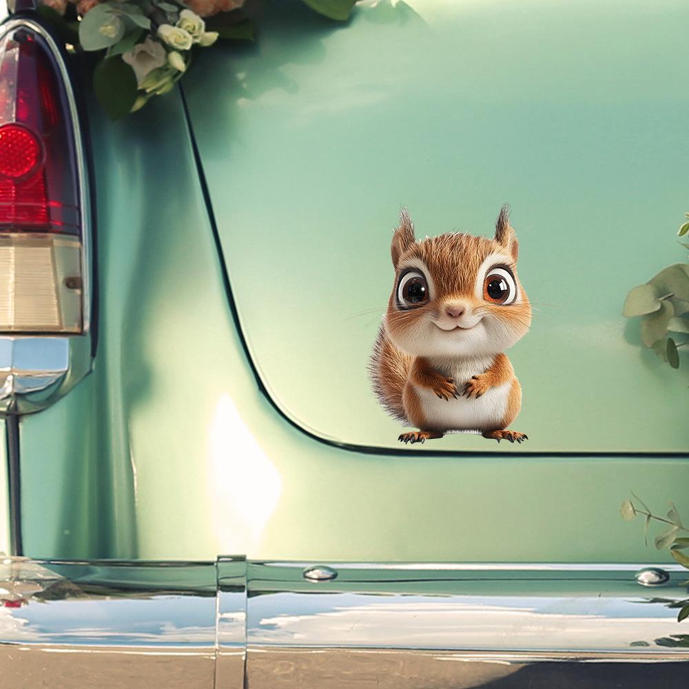 Cartoon Cute Squirrel Glass Car Beautification Decoration Sticker