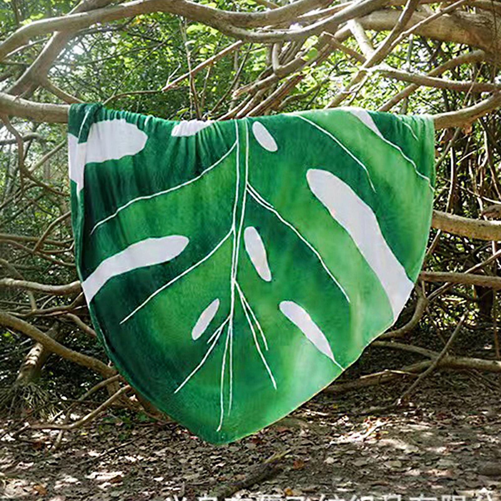 Leaf Flannel Blanket Multi Functional Leaf Shape Blanket for Picnic Office Type 1