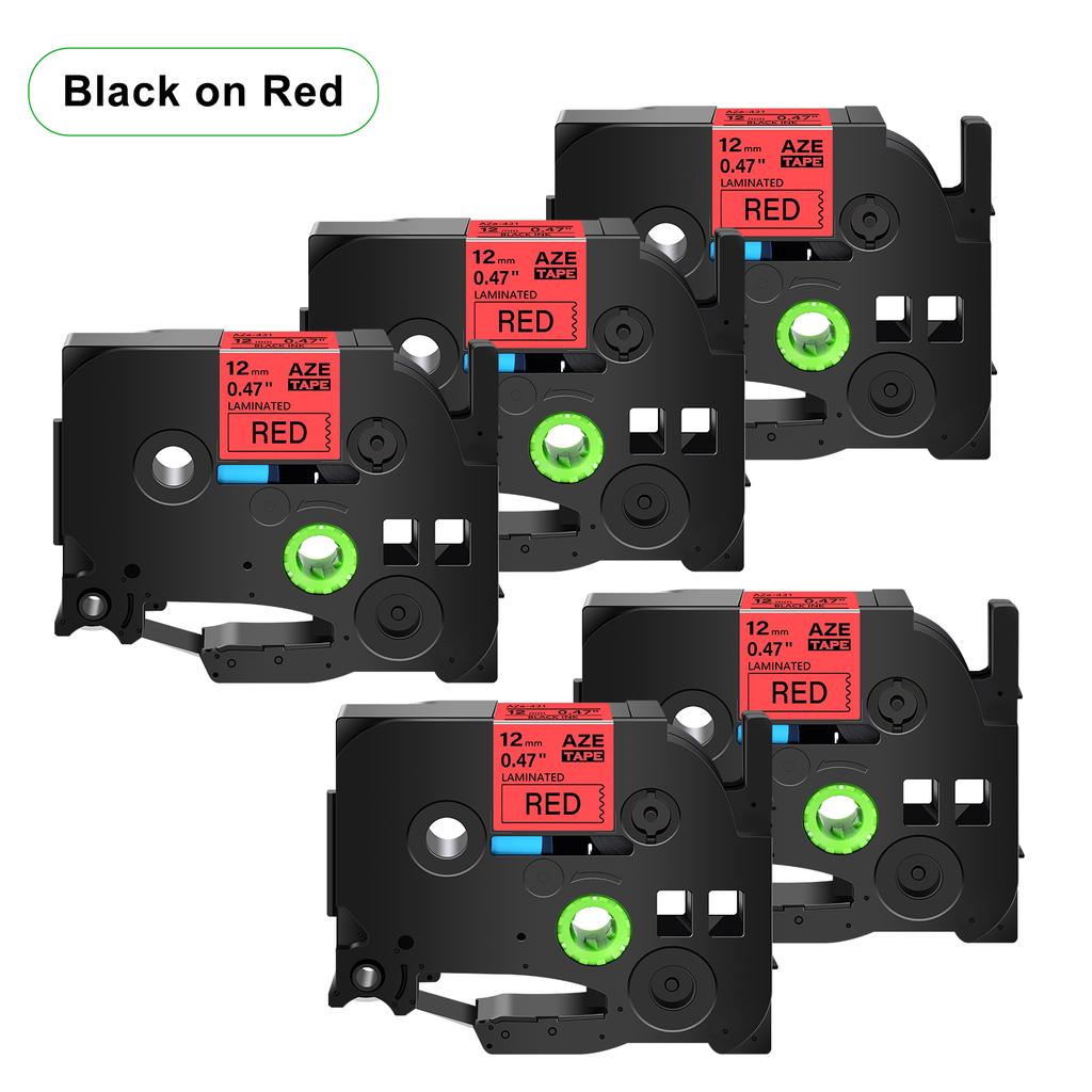 5PCS 231 241 Compatible for Brother Tz TZe-231 Tz-241 Tze-131 631 831 335 Tapes Black On White 12mm Label Tape for P-Touch Maker