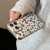 Retro Leopard Bow Apple 17 Mobile Phone Case 16promax Leather 15 Suitable for IPhone13 Silver Edge Fashion Mobile Phone Case