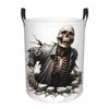 Horror Halloween Skeleton Laundry Basket Collapsible Clothes Toy Hamper Storage Bin for Kids Nursery