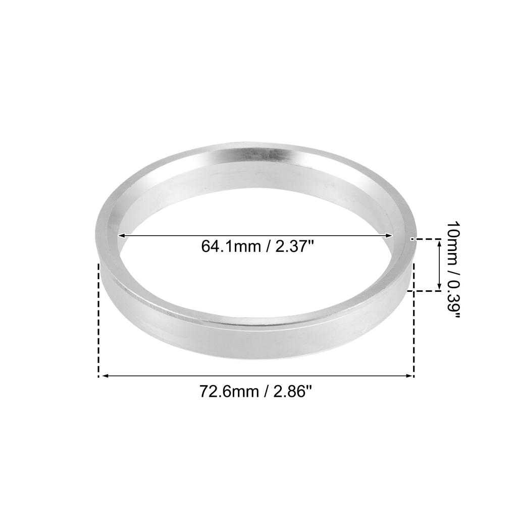 X AUTOHAUX Pierścień centrujący piasty koła samochodowego Stop aluminium Dystans piasty koła Borealis 72,6 mm Średnica zewnętrzna - 64,1 mm Średnica wewnętrzna 2 szt.