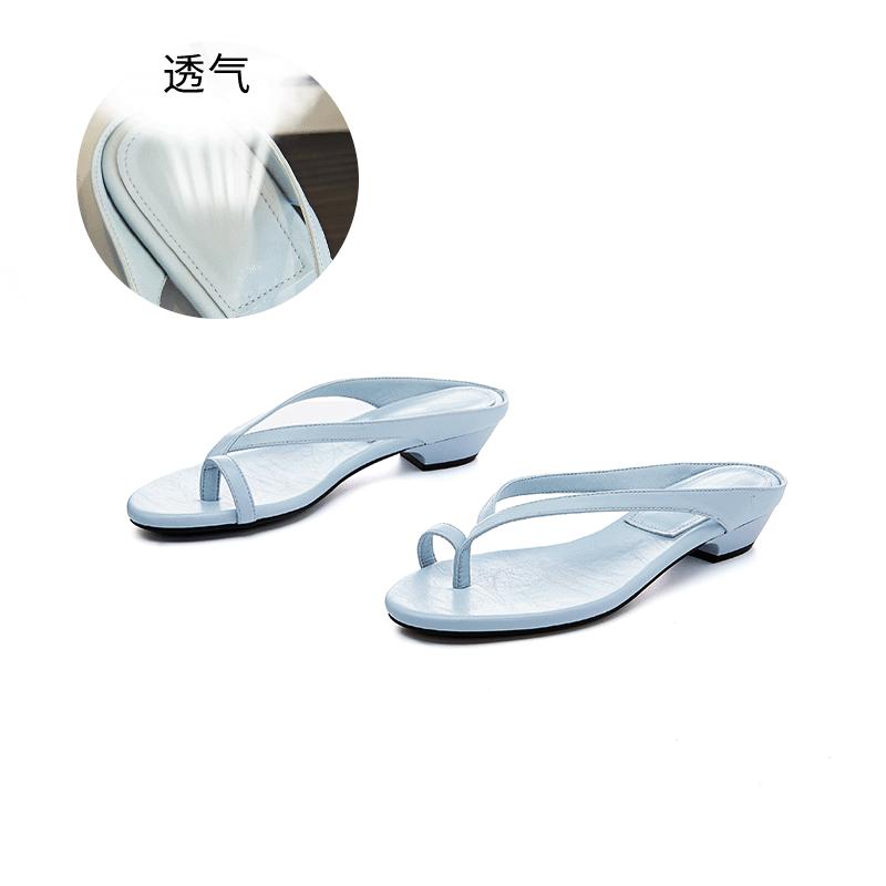 

Новые шлепанцы для женщин 2025 летние повседневные универсальные сандалии модные полузатянутые высококачественные тапочки для женщин 40 светло-синий