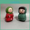 Handcrafted Wooden Figurine For Home Office Cute Boy And Girl Style