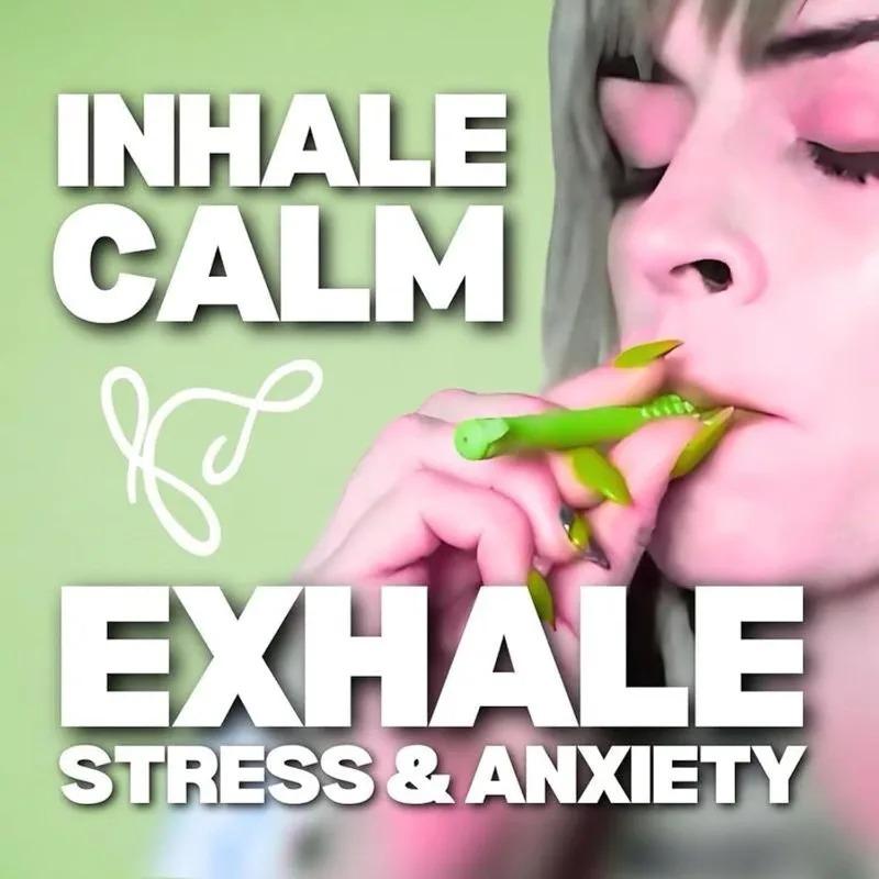 Anxiety Relief Chew Breather Stick Essential Oil Infused Peppermint Eucalyptus Calming Focus Tool for Stress Management on The