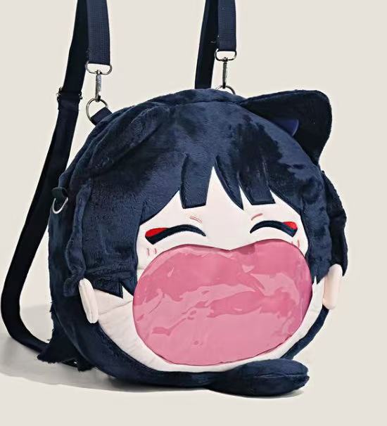 Genshin Impact Xiao Cosplay Itabag Trasparente Grande Capacità Zaino con Zip Borsa a Spalla Messenger