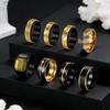 18K Gold Electroplated Men's Black Ring Set - Noble Jewelry Collection