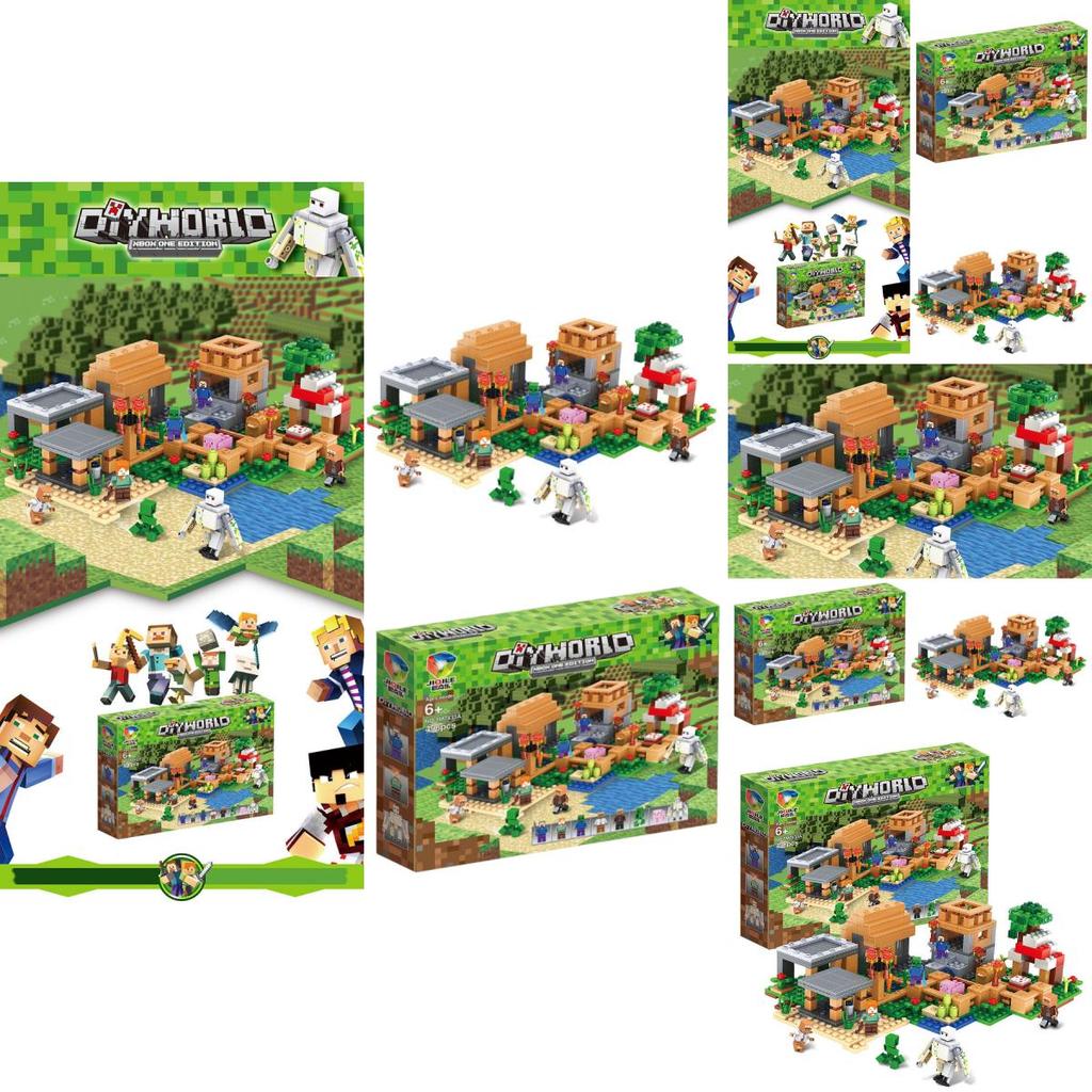 Anspruchsvolles Bauspielzeug, kompatibel mit Lego Minecraft Village Boy Puzzle-Bausatz