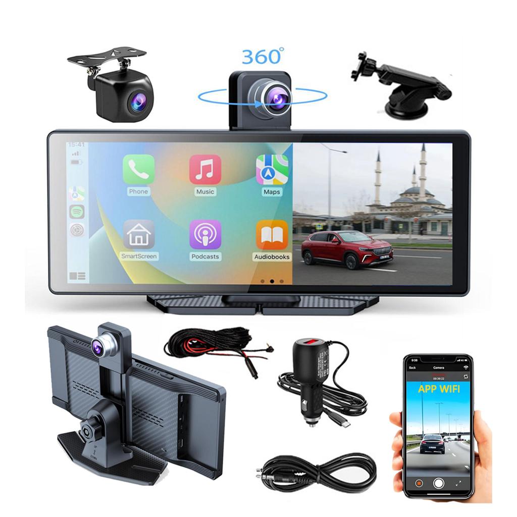Portable 10.26Inch HD IPS Touchscreen Car Stereo Radio 4K Dash Cam Dual Screen Display Intelligent