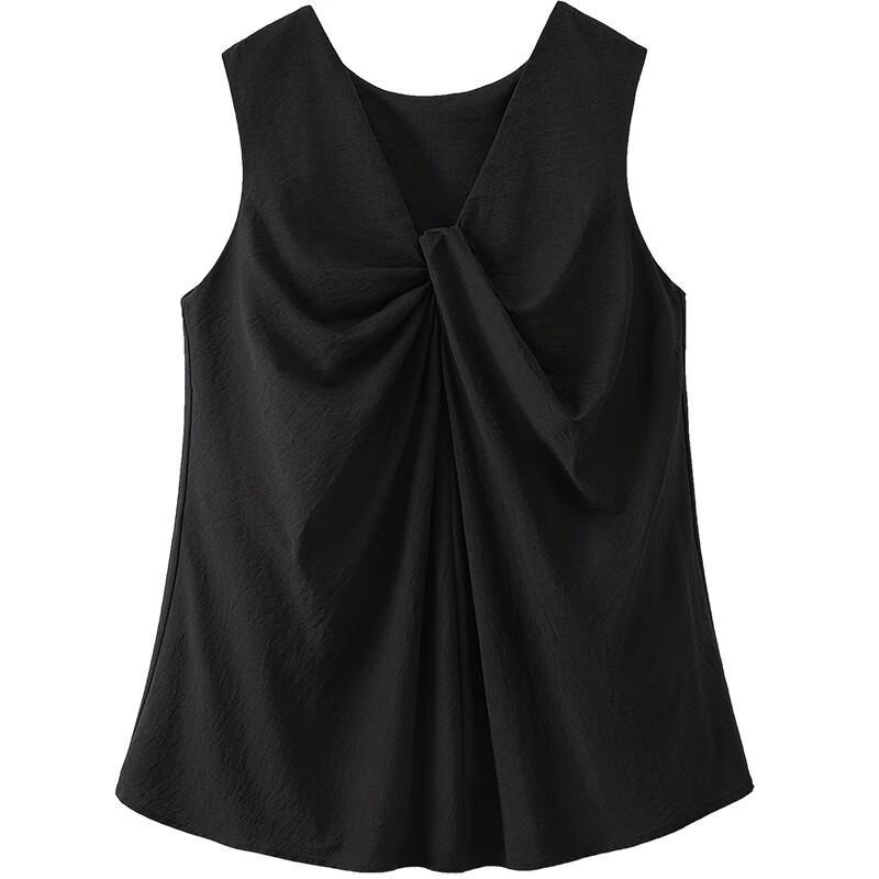Women s Pleated V-Neck Loose Mid-Length Vest Top XL