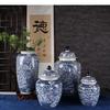Ceramic Ginger Jar Chinese Classical Decorative Celadon Vase Storage Handicraft Ornaments Accessories