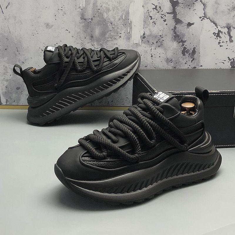 Thick Soled Spring New Breathable and Versatile Men's Height Increasing Shoes, Casual Solid Color Sports Shoes