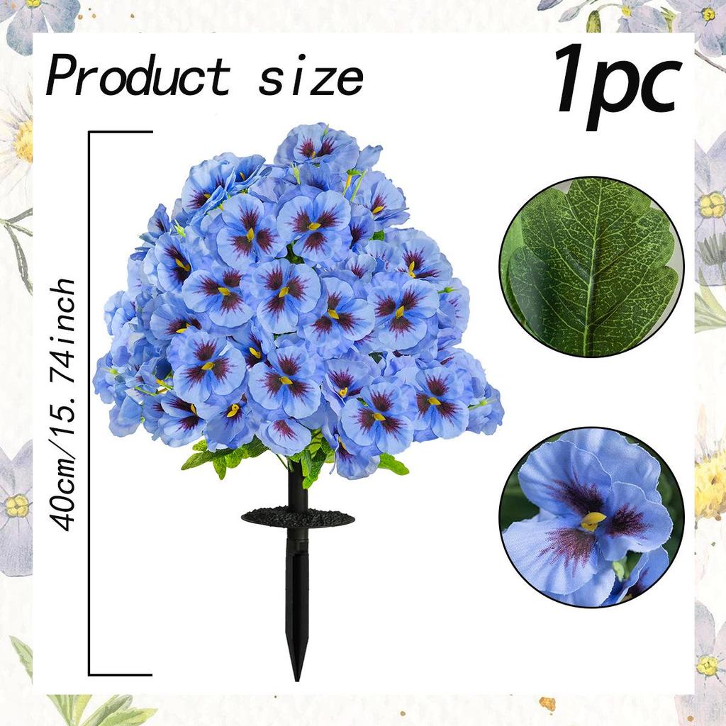 Künstliche Stiefmütterchen Schmetterlingsblume Gartenspieß für Außendekoration