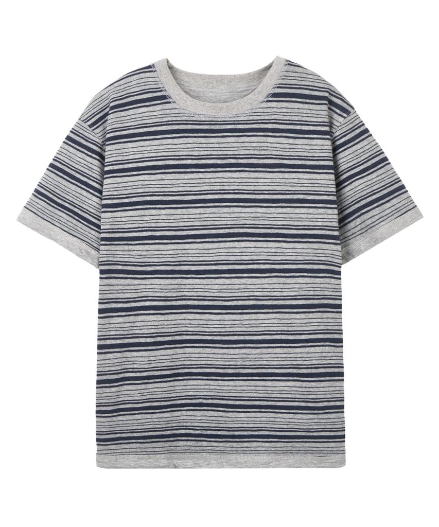 Dandel Dd Reversible Stripe Pocket Tee (Grey)