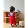 Ins Baby Boys and Girls Autumn Red Knitted Overalls Infant Festive One-Piece Romper Set 2025 New Style