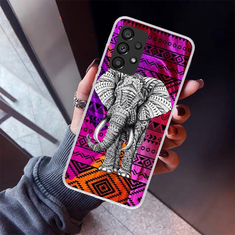 Elephant Mandala Aztec Phone Case For Samsung Galaxy A52 A51 A50S A32 A22 A12 A02S A72 A71 A31 A70 A30S Note 20 Ultra 10 Plus S1