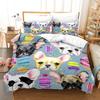 Cartoon Dog King Queen Duvet Cover Lovely Illustrated Pet Puppy Bedding Set  Animal Quilt Cover 2/3pcs Polyester Comforter Cover
