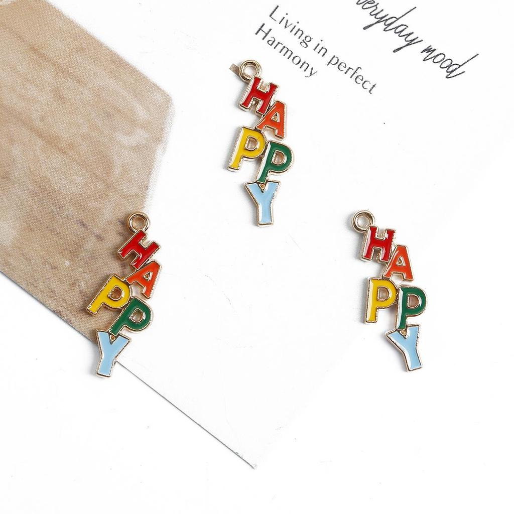 4Pcs Multiple Styles Alloy Metal Drop Oil Colorful Accessories For Jewelry Component Making DIY Necklace Bracelet Earring