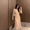 Autumn and Winter New Light Luxury Black High-end Retro Slim and Thin Temperament A-word Fishtail Dress