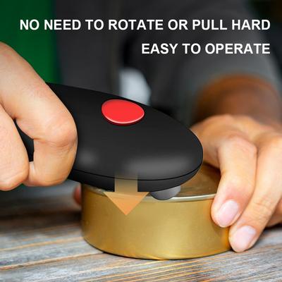 One-Touch Operation Electric Can Opener Battery Powered Automatic Smooth Edges Jar Opener One-Key Can Opener Kitchen Tool Gadget