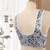 Soutien-gorge sans armatures grande taille pour femme - Coton doux, motif imprimé, style gilet