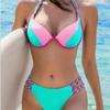 Sexy New Women's Bikini Solid Color European and American Bikini Split Swimsuit Swimsuit