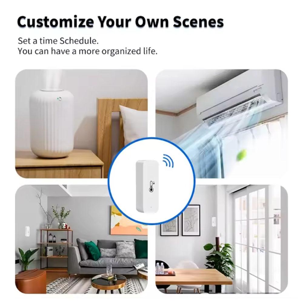 Tuya Smart Home ZigBee Temperature Humidity Sensor Wireless Thermometer Hygrometer APP Alert Monitor for Alexa Google Smart Life