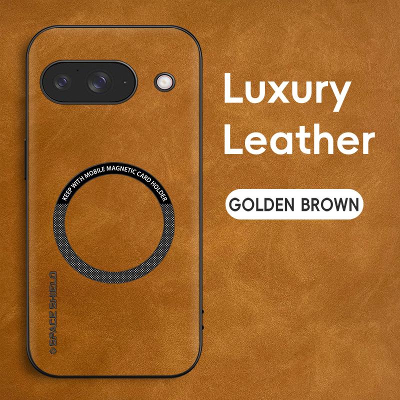 Klassische Retro Leder Softcase für Google Pixel 7 7A 8 8A 9 9A 10 Pro XL Magnetische Kabellose Ladefunktion Rückseite Stoßfest