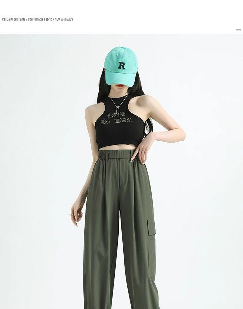 Women's High Waist Quick Dry Cargo Pants - Summer Breathable Harem Style