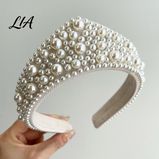 Sparkling Hair Bands for Birthdays Faux Pearl and Diamond Headband Women, Fashion Crown Style Headband, Elegant Comfortable Daily Wear Accessories