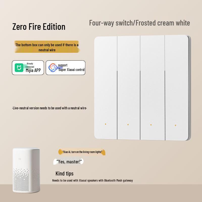 Mijia Smart Switch Doppel-/Einzel-Nullleiter-Feuerkontrollpanel mit Sprachsteuerung für das ganze Haus.