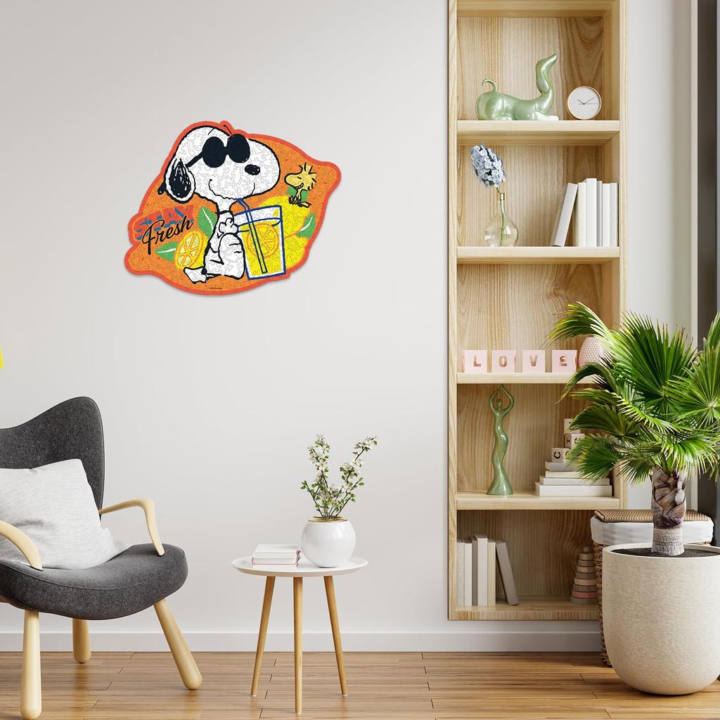 PEANUTS Snoopy Jigsaw Puzzle, Wooden Puzzle, 200 Pieces (25 x 31 cm), 5mm Thick, Stay Fresh Official, Irregularly Shaped Pieces, Racer Cut, Snoopy and