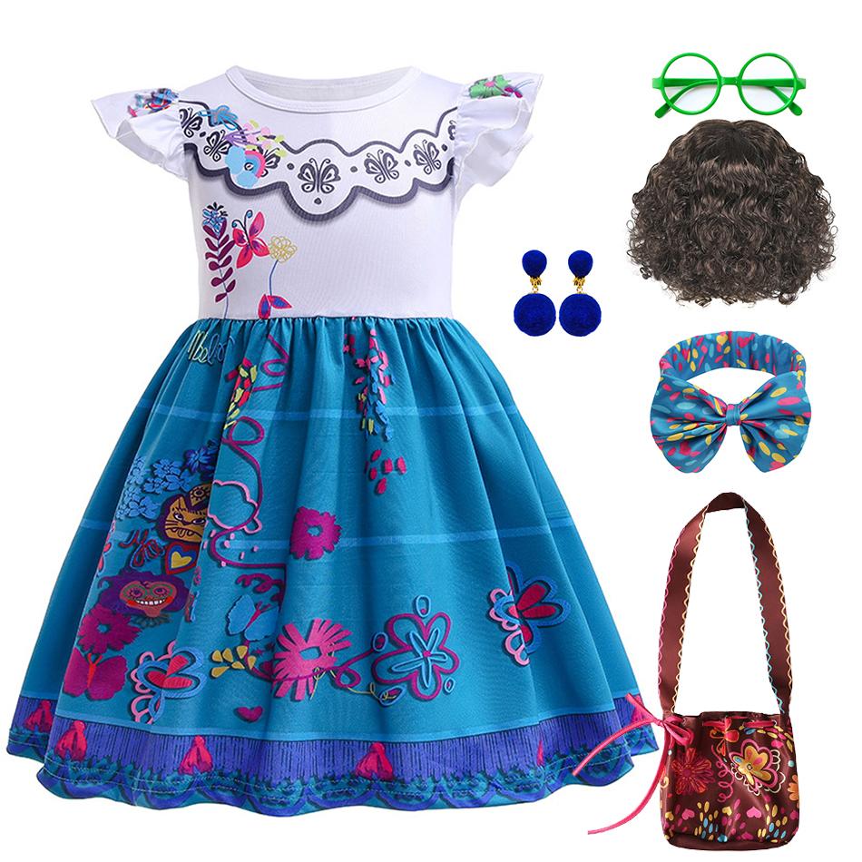 Mirabel Isabela Cosplay Princess Dress Kids Encanto Charm Costume Girls Halloween Children's Day Birthday Party Holiday Clothes