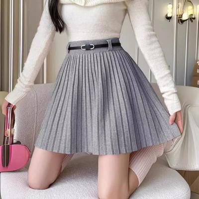 Women's Autumn and Winter Knitted Casual Short Half-body Skirt