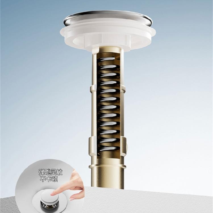 Sink Drain Strainer Basket Metal Drain Plug Push Type Bounce Cores Drain Filter AntiClogging Sink Stoppers Enduring