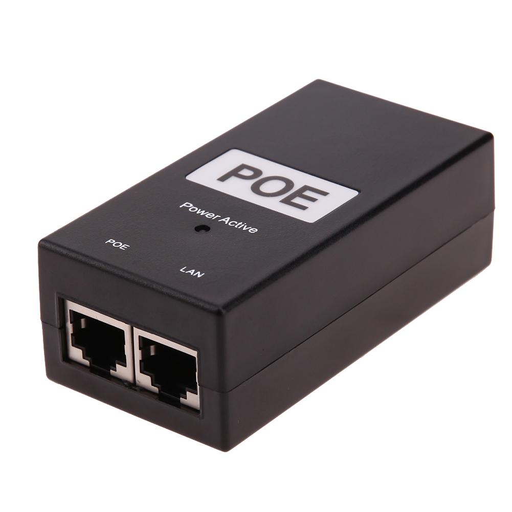 Desktop POE Injector Ethernet Adapter 24V 48V 0.5A Ethernet Adapter 12W 24W 100Mbps Surveillance CCTV for IP Camera Power Supply